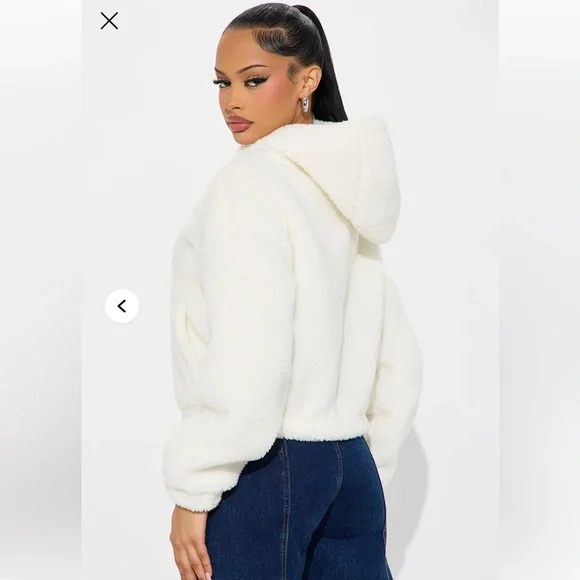 Cabin Cozy Faux Fur Jacket - Ivory - Picture 3 of 5